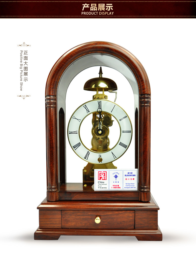 時(shí)間的弦音 重新演繹古典美學(xué)—— ‘T332H’ 歐式實(shí)木機(jī)械透視臺(tái)鐘鑒賞